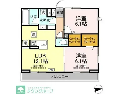 プランドール湘南(2LDK/1階)の間取り写真