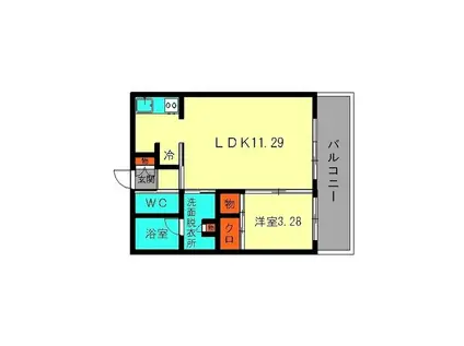 MCビル(1LDK/3階)の間取り写真
