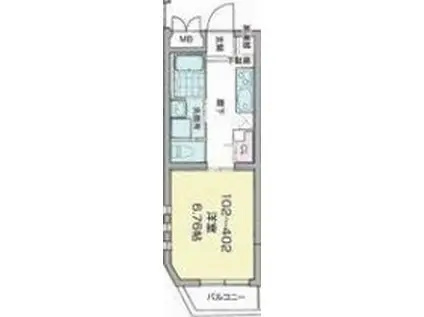 HILLS ROCO(1K/4階)の間取り写真