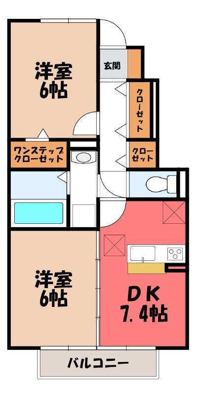 JR高崎線 新町駅(群馬) 徒歩22分 2階建 築11年(2LDK/1階)の間取り写真