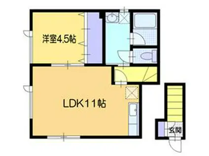 コーポMIKAMI(1LDK/2階)の間取り写真