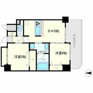 アーデンタワー本町イースト(2DK/15階)の間取り写真