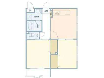 アスカコート保土ケ谷(2DK/2階)の間取り写真