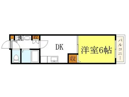 セルフィーユコート(1DK/1階)の間取り写真