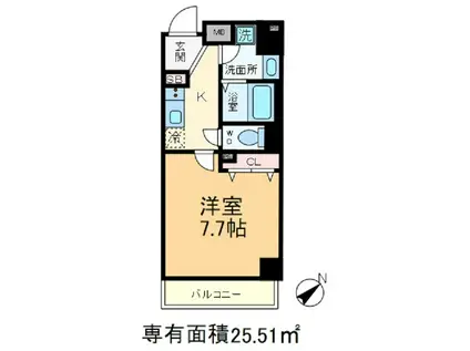 ルネサンスコート駒込(1K/6階)の間取り写真