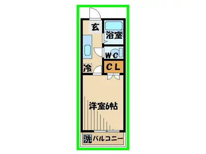 イーストハイムシライ(1K/1階)の間取り写真