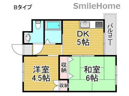 遥ビル(2DK/4階)の間取り写真