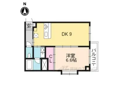 SAWARABI KITAYAMA(1DK/4階)の間取り写真