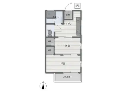 メゾン寿(2DK/2階)の間取り写真