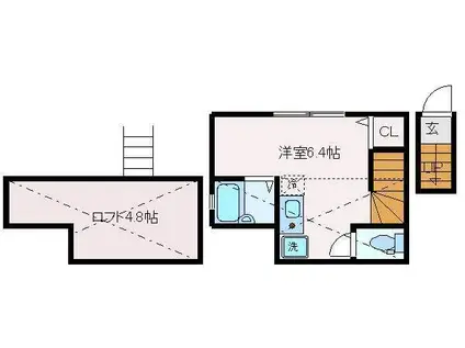 コート べルージュ(ワンルーム/2階)の間取り写真