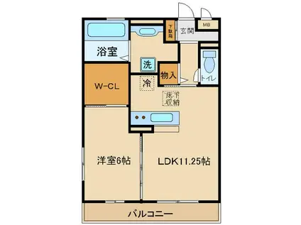 ルミエールK(1LDK/3階)の間取り写真