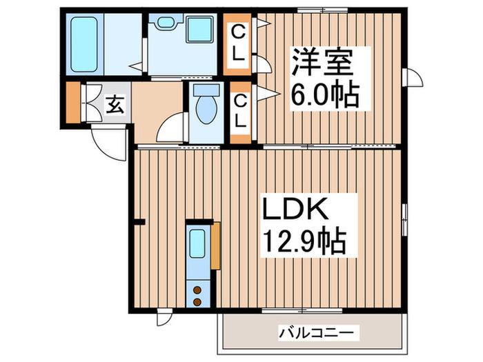 シャルムメゾン(1LDK/2階)の間取り写真