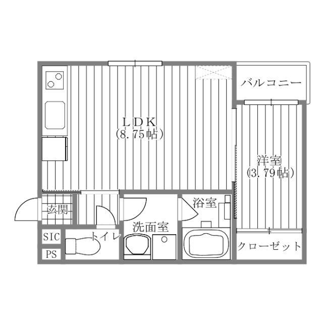 TOMORIE SILVA(1LDK/1階)の間取り写真