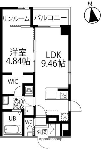ガイア泉が丘(1LDK/3階)の間取り写真