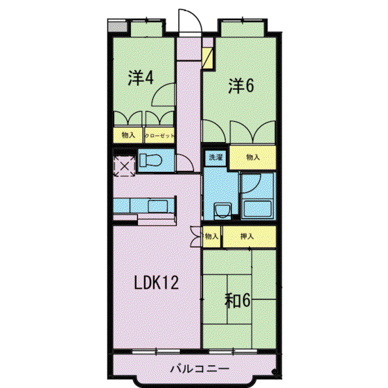 クレベール(3LDK/3階)の間取り写真
