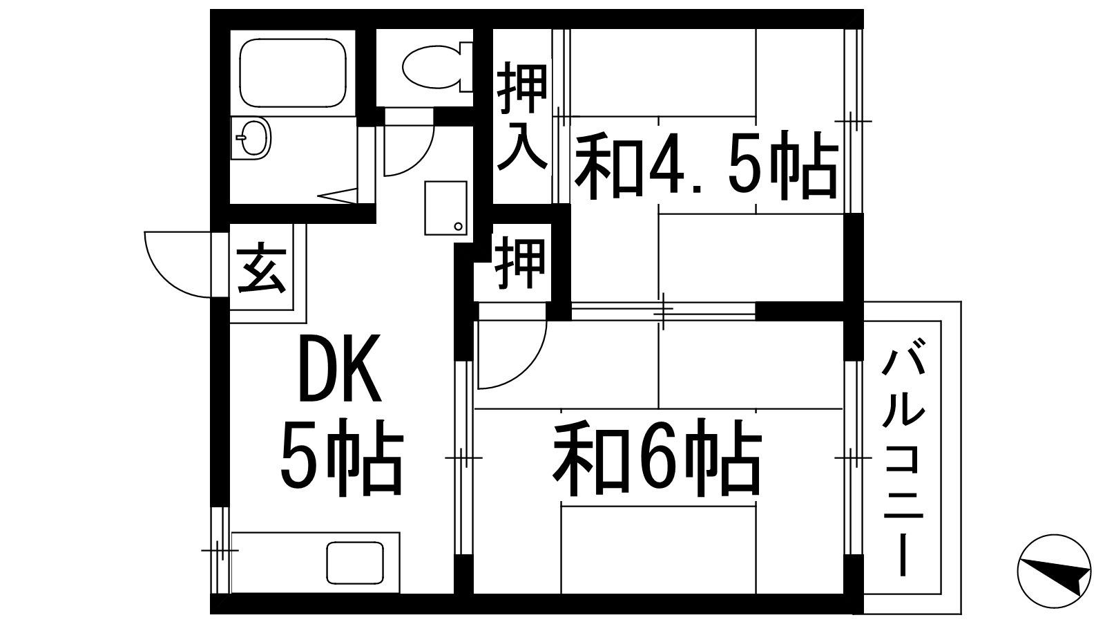 秀明ハイツⅠ(2DK/2階)の間取り写真