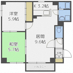 ティマル(2LDK/4階)の間取り写真