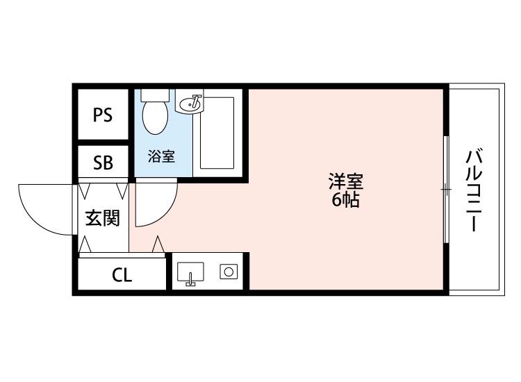 COMMING(ワンルーム/1階)の間取り写真
