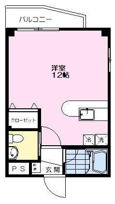 マーレ生田(ワンルーム/4階)の間取り写真