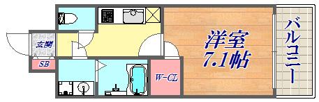 ワールドアイ神戸ハーバーランド(1K/9階)の間取り写真