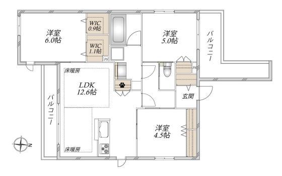 プランドールII(3LDK/2階)の間取り写真