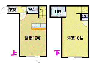 ウエスタ松並(1LDK/1階)の間取り写真