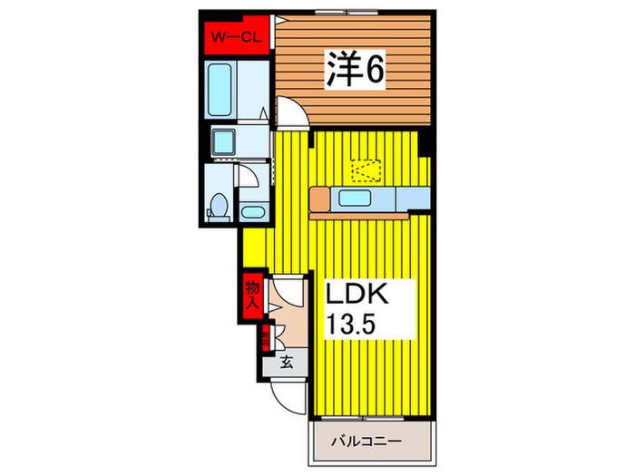 プランドールさくら(1LDK/1階)の間取り写真