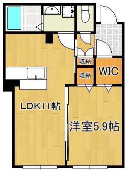 フレシール柳町(1LDK/1階)の間取り写真