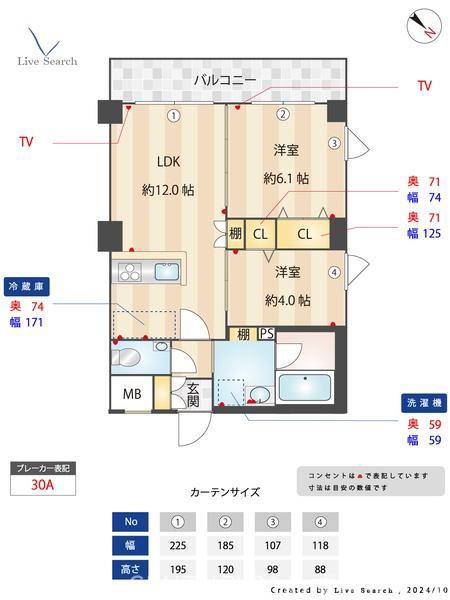 HAKATA STATION サウス(2LDK/3階)の間取り写真