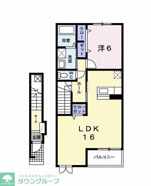 ハーモニーA(1LDK/2階)の間取り写真