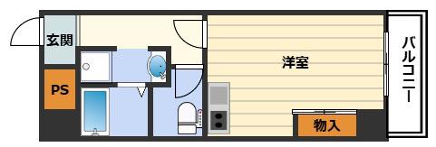 トーカンマンション東梅田(ワンルーム/3階)の間取り写真