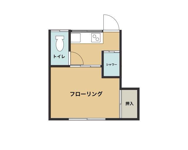 上原荘(1K/2階)の間取り写真