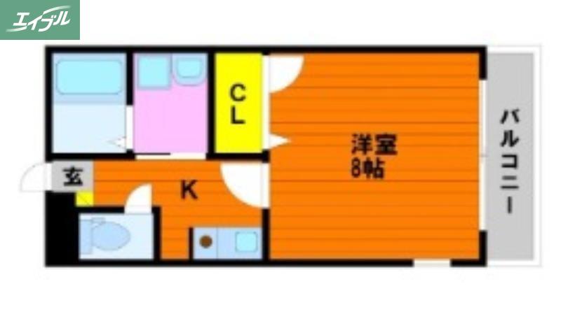 サンハイム津島西(1K/2階)の間取り写真