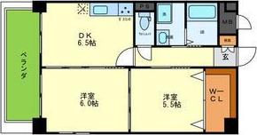 フラットフォーアイザワ(2DK/4階)の間取り写真