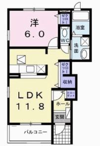 CANCCR-TAKA(1LDK/1階)の間取り写真