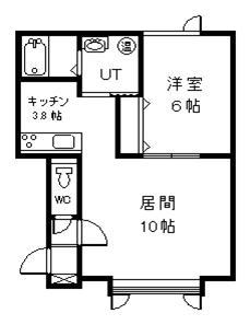 オンザロードII(1LDK/1階)の間取り写真