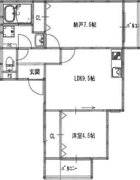 EIJU吹田南正雀(2LDK/2階)の間取り写真