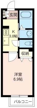 PRECINCT INOUZ(1K/1階)の間取り写真