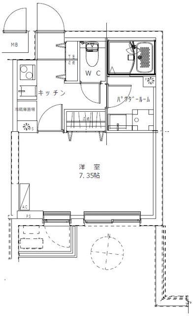 GENOVIA蕨(1K/2階)の間取り写真
