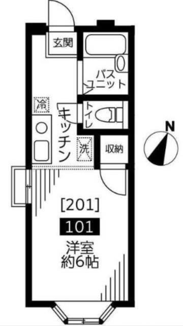 グレース朝霞(1K/1階)の間取り写真