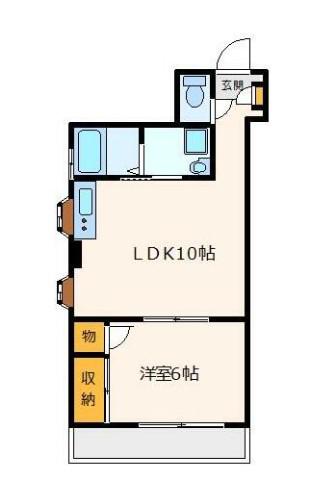 第3メゾン藤(1LDK/4階)の間取り写真