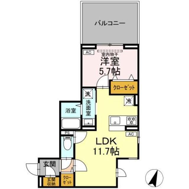 セレスティア鷺宮II(1LDK/3階)の間取り写真