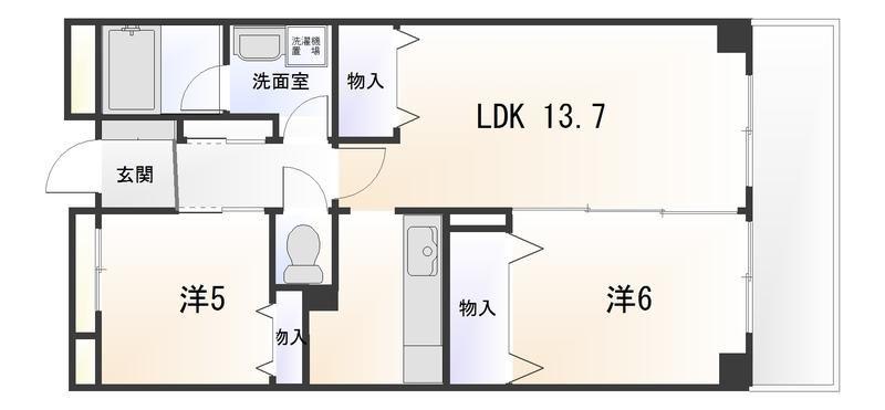 ジュピテール(2LDK/3階)の間取り写真