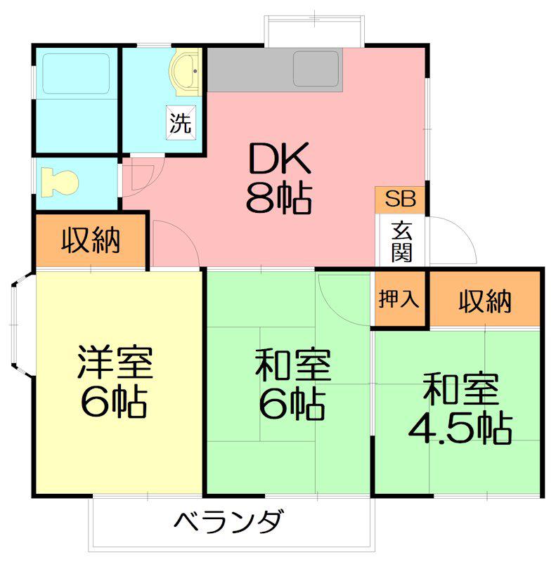 モアヒルズA棟(3LDK/2階)の間取り写真