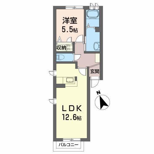 エスポワール(1LDK/1階)の間取り写真