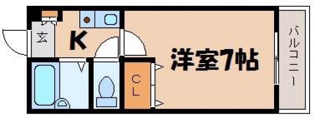 コーポNSR(1K/3階)の間取り写真