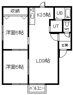 パナハイム61-1(2LDK/1階)の間取り写真