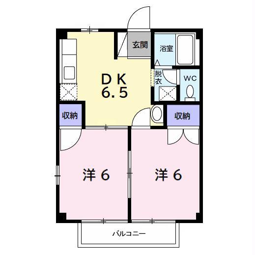 ニューコーポ優A(2DK/2階)の間取り写真