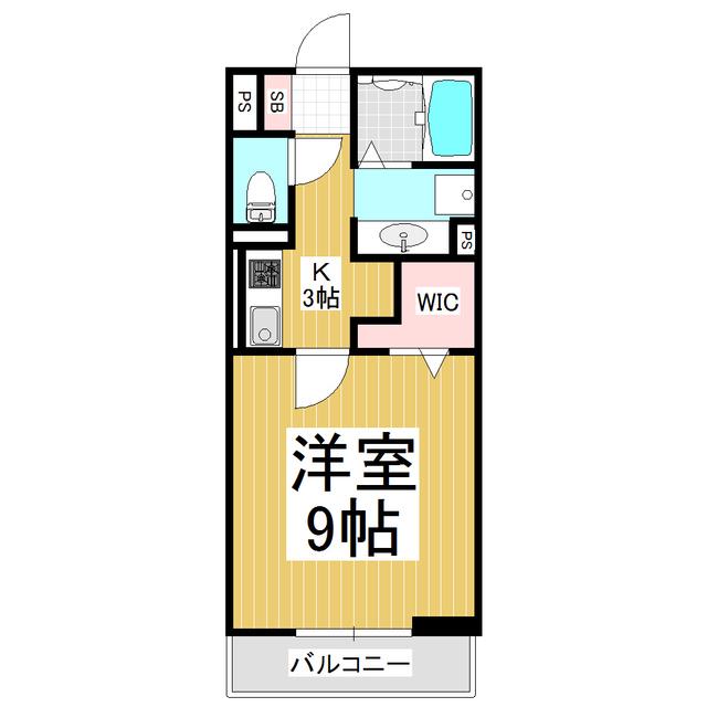 コンフォーティア信大北(1K/1階)の間取り写真