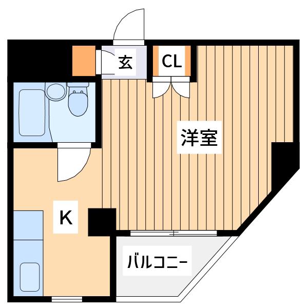 リバティ忠生(ワンルーム/2階)の間取り写真